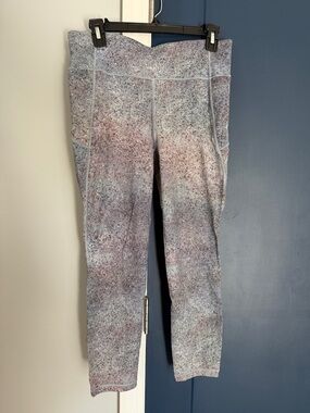 lululemon athletica Speckled Grey/Pink High-Rise Leggings 10 euc galaxy print